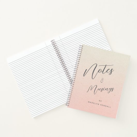 Notities & Musings Script Monogram Verloopperzik Notitieboek (Binnen)
