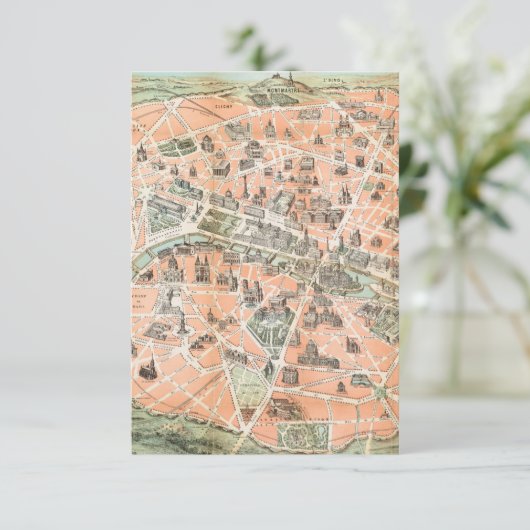 notities op de kaart van Parijs (Staand voorkant)