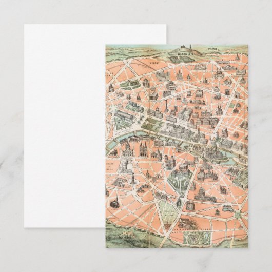  notities op de kaart van Parijs (Voorkant / Achterkant)