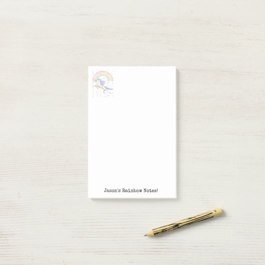 Notities Regenboog Eenhoorn Kleurrijk Post-it® Notes (Op bureau)