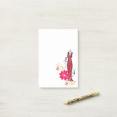 Notities Rode Jurk Bloem Bloemen Jurk Maker Post-it® Notes (Op bureau)