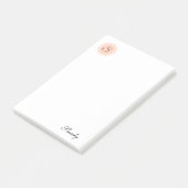 Notities Roze Monogram Post-it® Notes (Schuin)