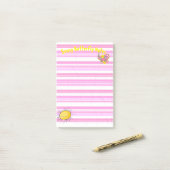 Notities Roze Strepen Vlinder Zon Post-it® Notes (Op bureau)