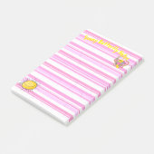 Notities Roze Strepen Vlinder Zon Post-it® Notes (Schuin)