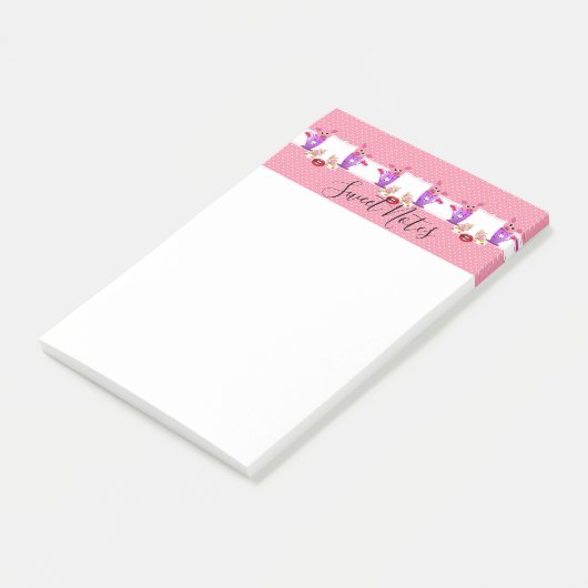 Notities roze varkens achteraf post-it® notes (Schuin)