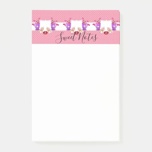 Notities roze varkens achteraf post-it® notes (Voorkant)