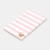 Notities Roze & witte streep vlinder Post-it® Notes (Schuin)