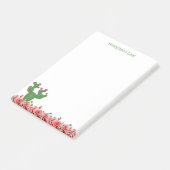 Notities Schattige Groene Cactus Oranje Bloemen Bl Post-it® Notes (Schuin)