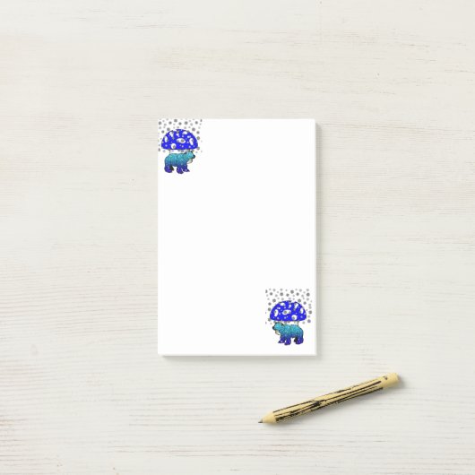 Notities Sneeuwvlok Ijsbeer Post-it® Notes (Op bureau)