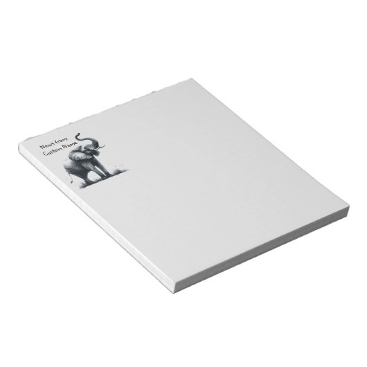 Notities uit de Waterverf olifant verhoogde trunk  Notitieblok (Schuin)