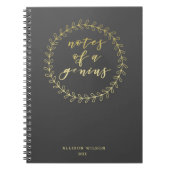 Notities van een Genius Gold Script Typografie-Not Notitieboek (Voorkant)