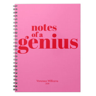 Notities van een Genius Grappig Modern Bold Red - Notitieboek