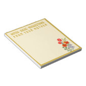 Notities van je moeder met gouden lijst notitieblok (Schuin)