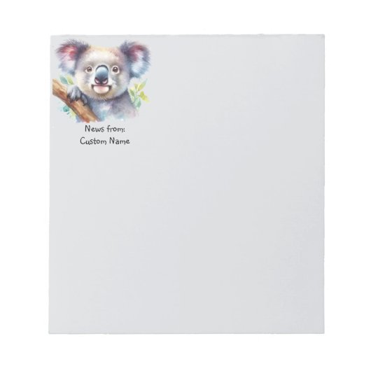 Notities van Waterverf Koala Beer Australische kun Notitieblok (Voorkant)