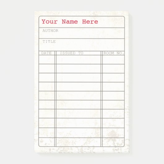 notities voor bibliotheekkaarten post-it® notes (Voorkant)