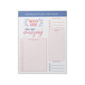 Notities voor dagelijkse plannerdoelstellingen en notitieblok (Linkerzijde)