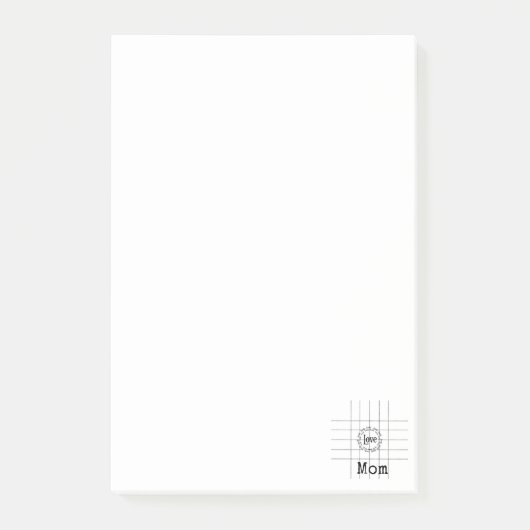 Notities Zwart & Witte Lijnen Lief Moeder Post-it® Notes (Voorkant)