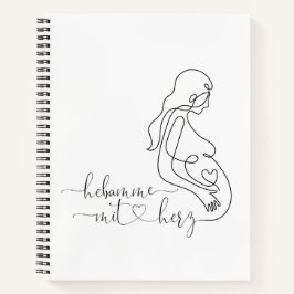 Notizblock Hebamme mit Herz Notitieboek