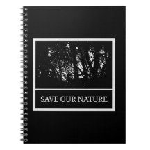 Notizbuch in schwarz/weiß - Thema Naturschutz