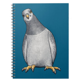 Notizbuch mit türkisem Cover und Tauben-Motiv Notitieboek