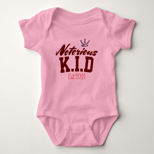 Notorieuze ki.d roze baby-bodysuit romper (Voorkant)