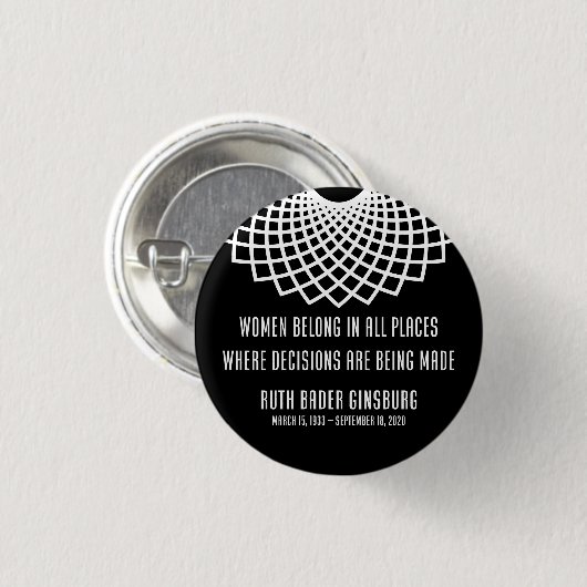 Notorieuze RBG Collar Memorial Quote Button (Voorkant /achterkant)