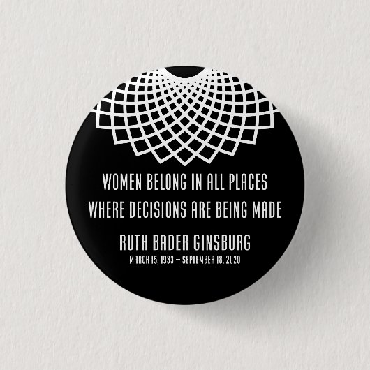 Notorieuze RBG Collar Memorial Quote Button (Voorkant)