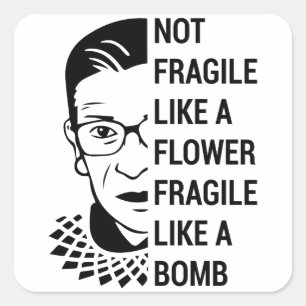 Notorieuze RBG, Ruth Bader Ginsburg, feministische Vierkante Sticker