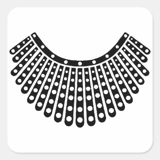 Notorieuze RBG, Ruth Bader Ginsburg, RBG Collar Vierkante Sticker (Voorkant)