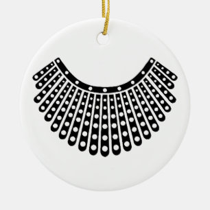 Notorieuze RBG, Ruth Bader Ginsburg, RBG-kraag Keramisch Ornament