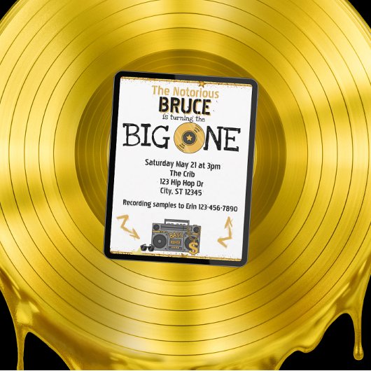 Notorious Big One Hip Hop 1st Birthday Kaart