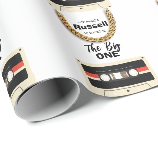 Notorious One 1e Verjaardag Wit Cadeaupapier (Rol Hoek)