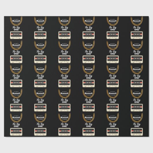 Notorious One 1e Verjaardag Zwart  Cadeaupapier (Zoom)