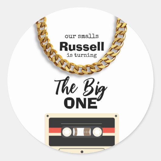 Notorious One 1st Birthday Ronde Sticker (Voorkant)