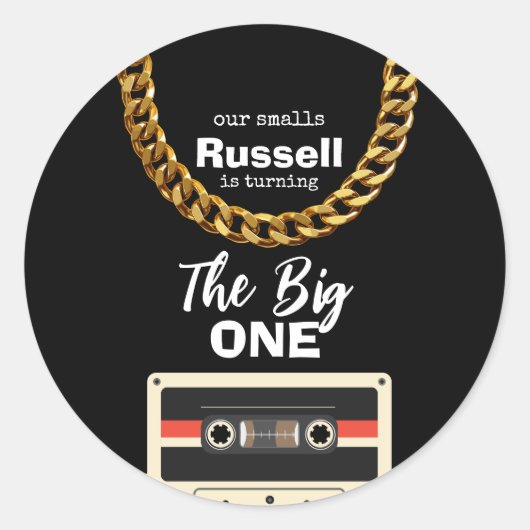 Notorious One 1st Birthday Ronde Sticker (Voorkant)