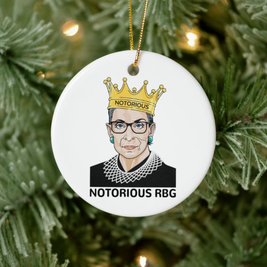 Notorious RBG BLACK - Ruth Bader Ginsburg Keramisch Ornament (Boom)