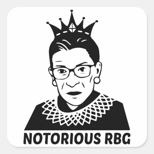 Notorious RBG BLACK - Ruth Bader Ginsburg Vierkante Sticker (Voorkant)