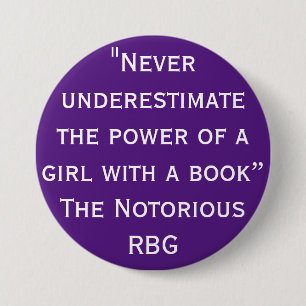 Notorische RBG onderschat nooit Citaat Ronde Button 7,6 Cm