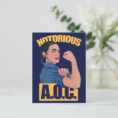 Notorous AOC alexandria ocasio cortez retro rosie Briefkaart (Staand voorkant)