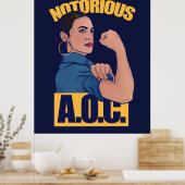 Notorous AOC alexandria ocasio cortez retro rosie Poster (Keuken)