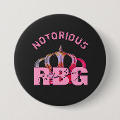 Notorous RBG Signature Monogram Ronde Button 7,6 Cm (Voorkant)
