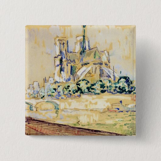 Notre Dame, 1885 Vierkante Button 5,1 Cm (Voorkant)