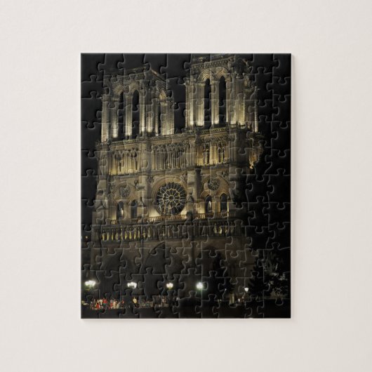 Notre Dame bij nacht Legpuzzel (Verticaal)
