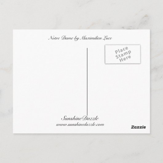 Notre Dame Briefkaart (Achterkant)