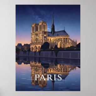 Notre Dame Cathedra Paris Frankrijk Poster