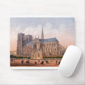 Notre Dame Cathedral 1870 print, Parijs Frankrijk Muismat (Met muis)