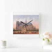 Notre Dame Cathedral 1870 print, Parijs Frankrijk Vierkante Klok (Huis)