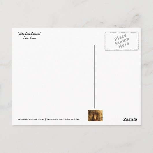 Notre Dame Cathedral Briefkaart (Achterkant)