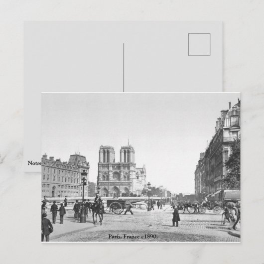 Notre Dame Cathedral C1890,  Paris Frankrijk Briefkaart (Voorkant / Achterkant)