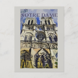 Notre Dame Cathedral Parijs Frankrijk Vintage Briefkaart